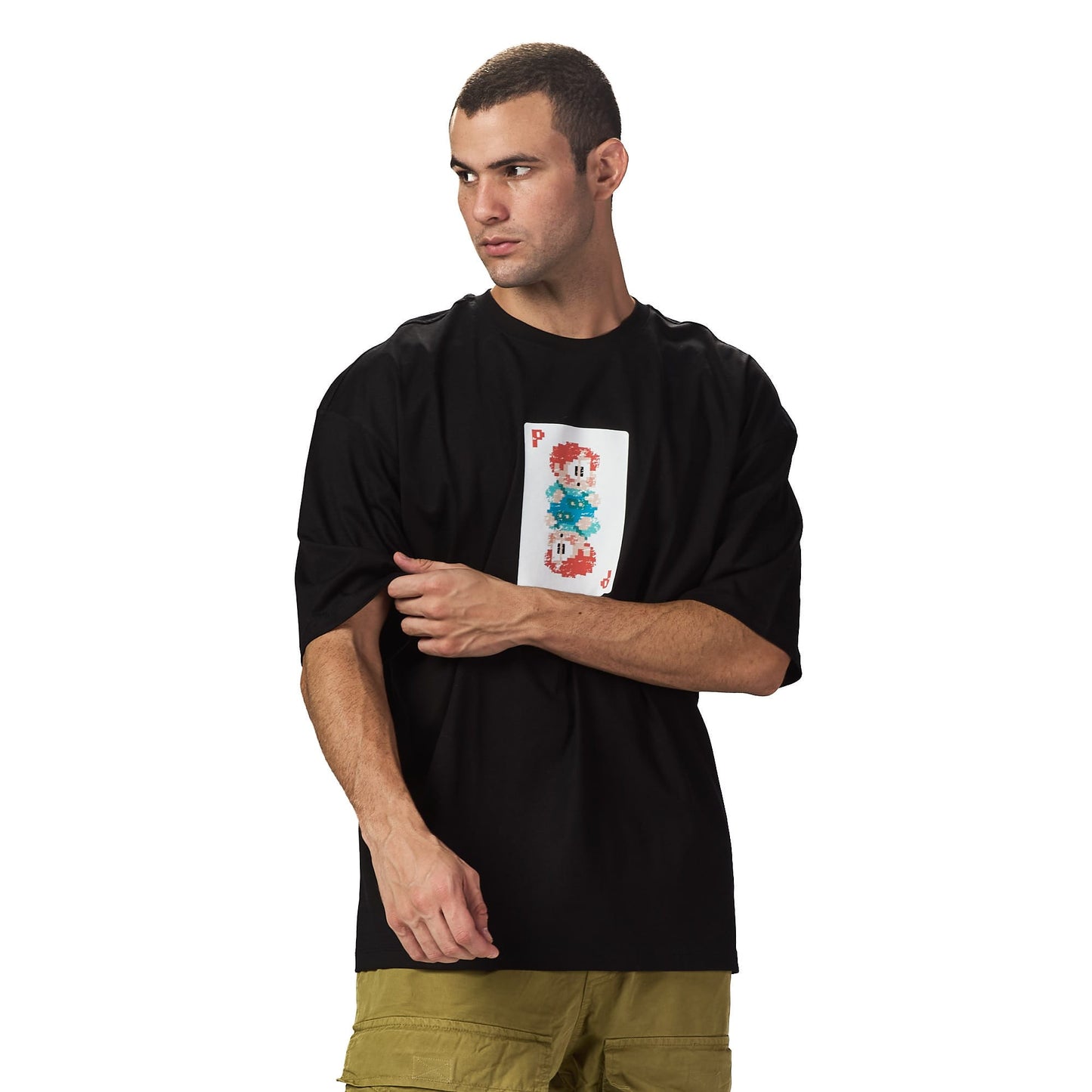 Provoke black oversized printed t-shirt