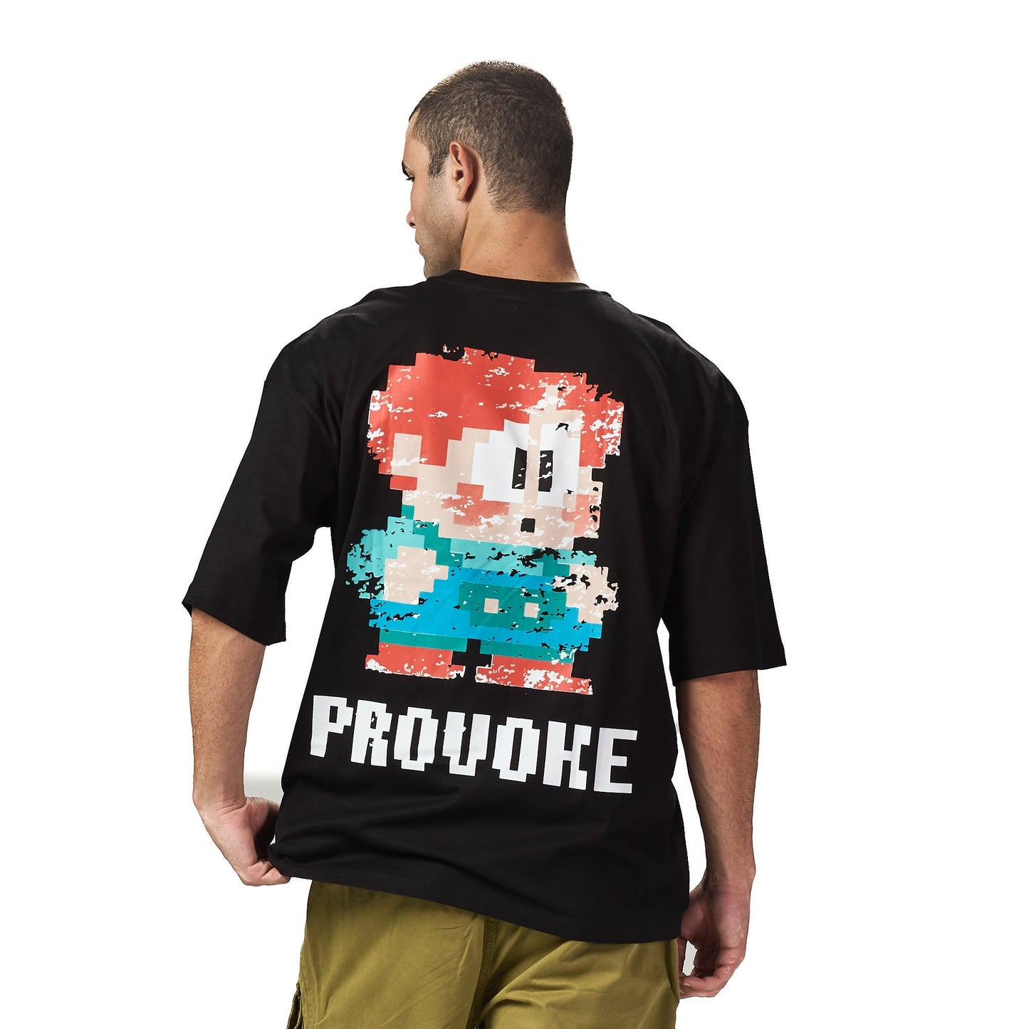 Provoke black oversized printed t-shirt