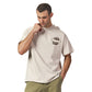 Racing beige oversized printed t shirt