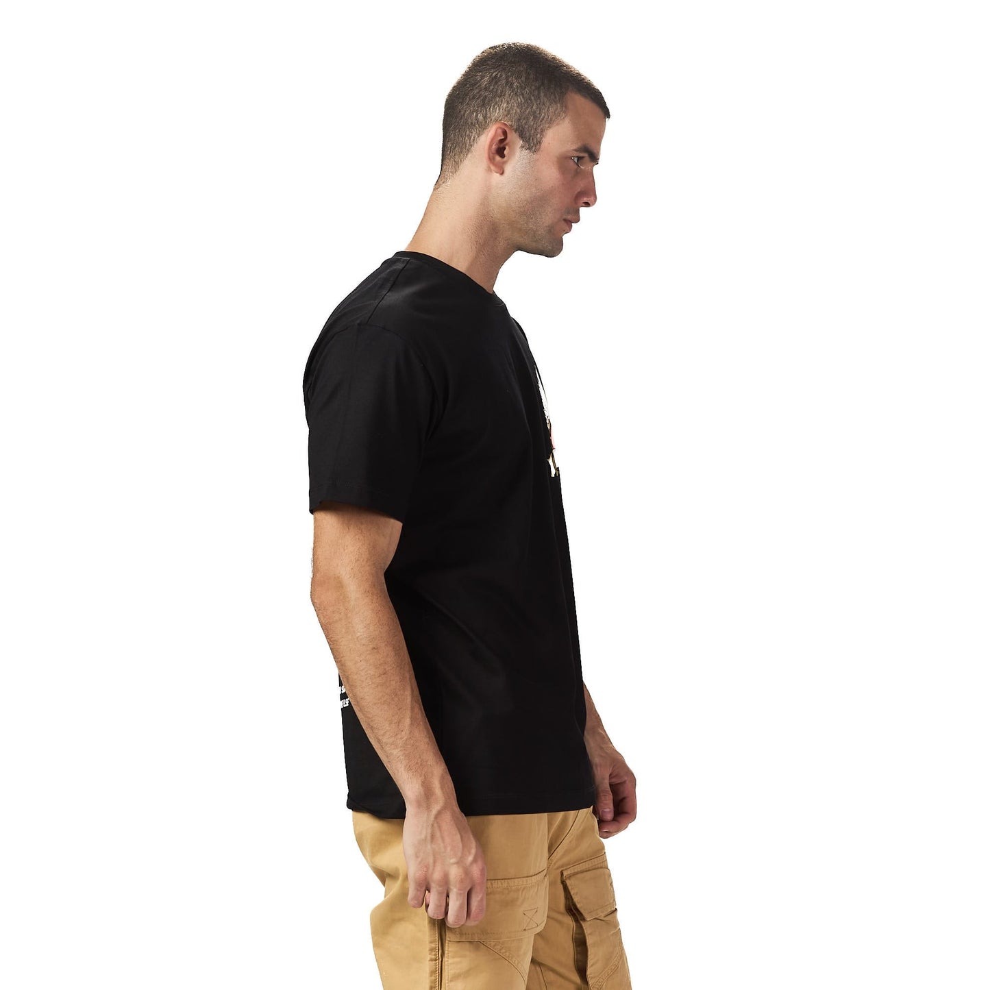 Broken Black Oversized Printed T shirt