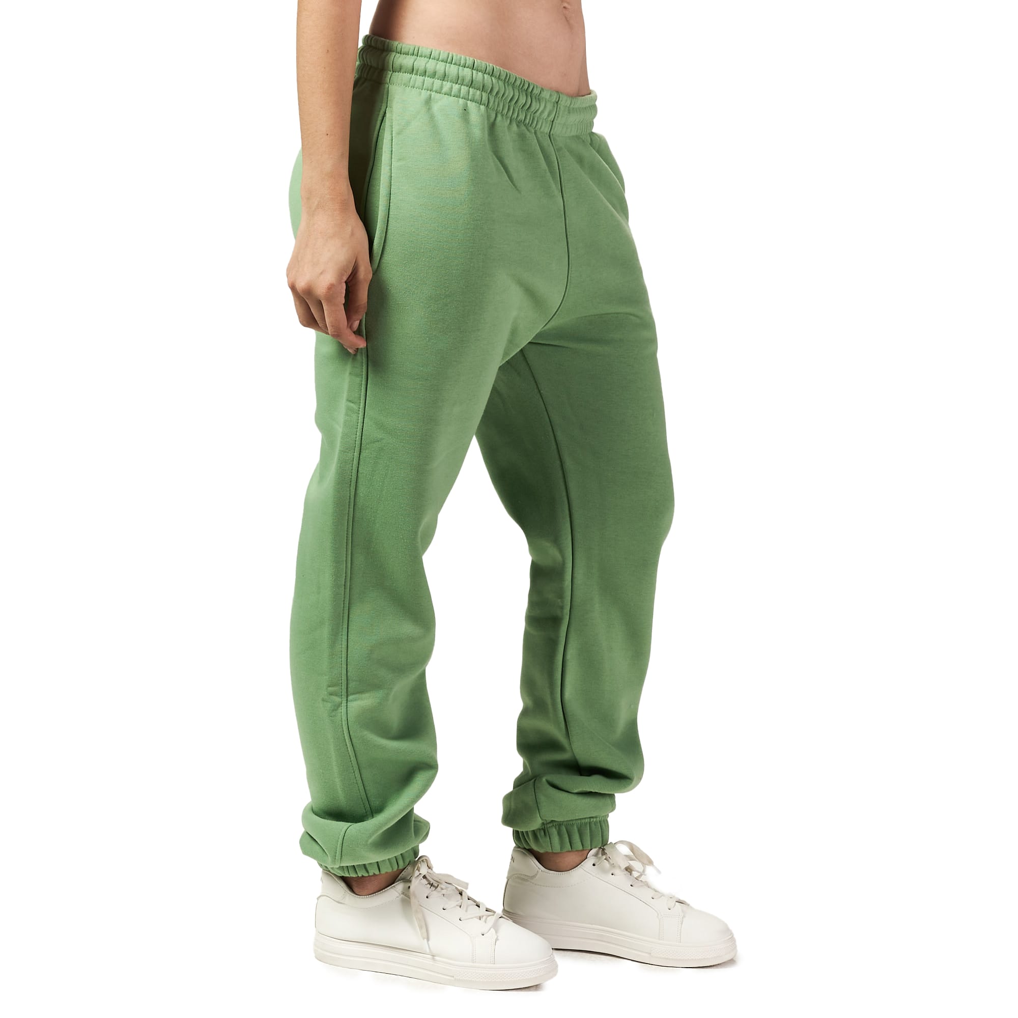 Women Green Heavy Melton Sweatpant