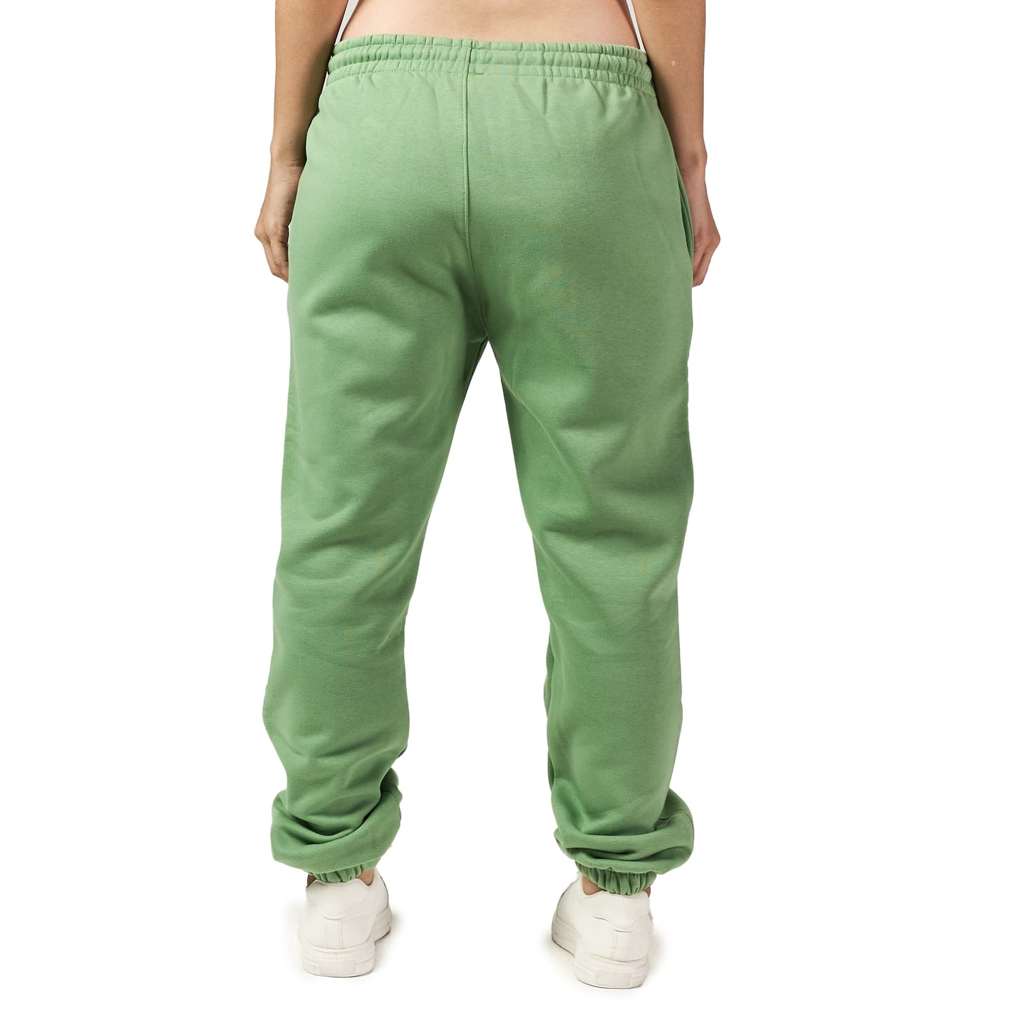 Women Green Heavy Melton Sweatpant