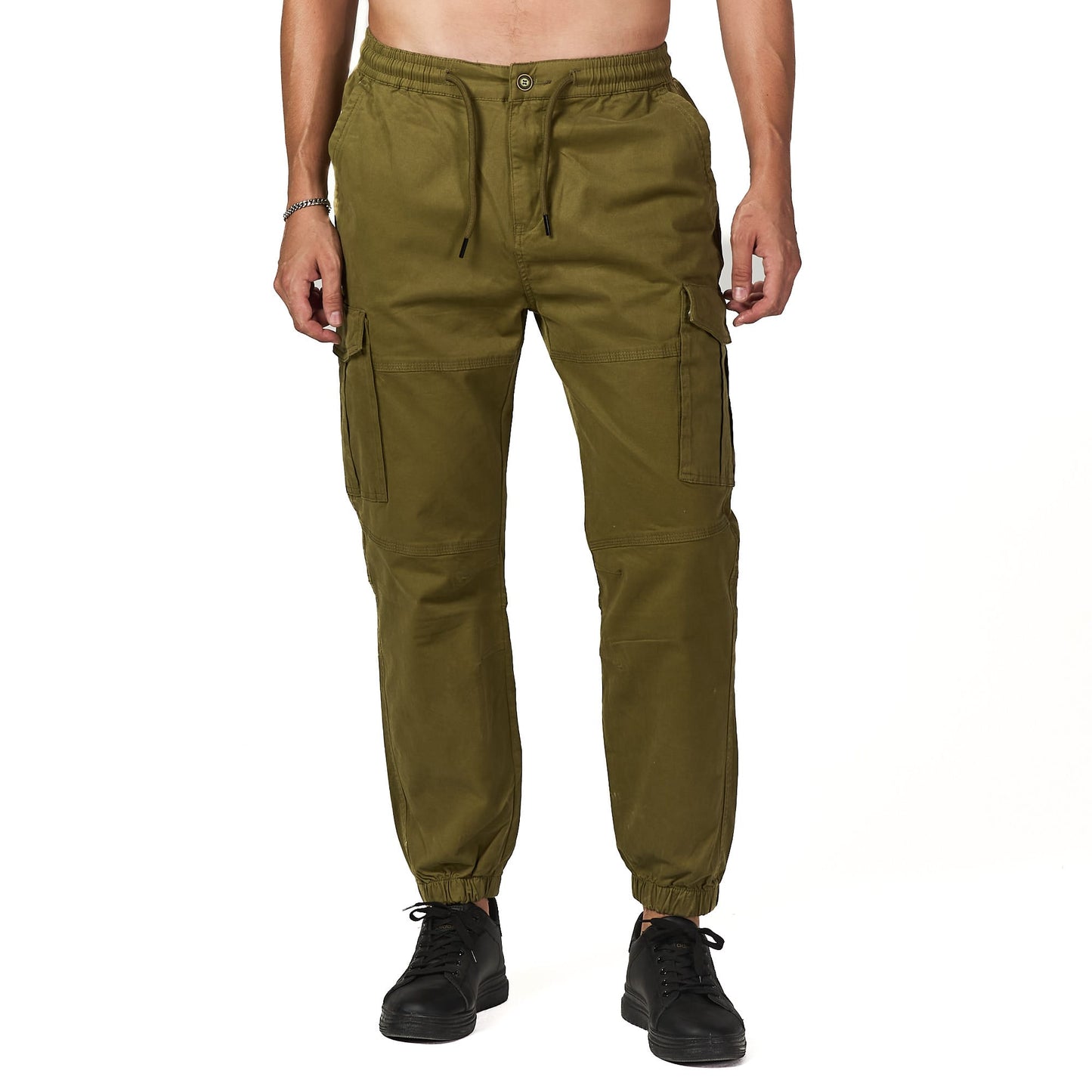 Olive elastic cargo pant