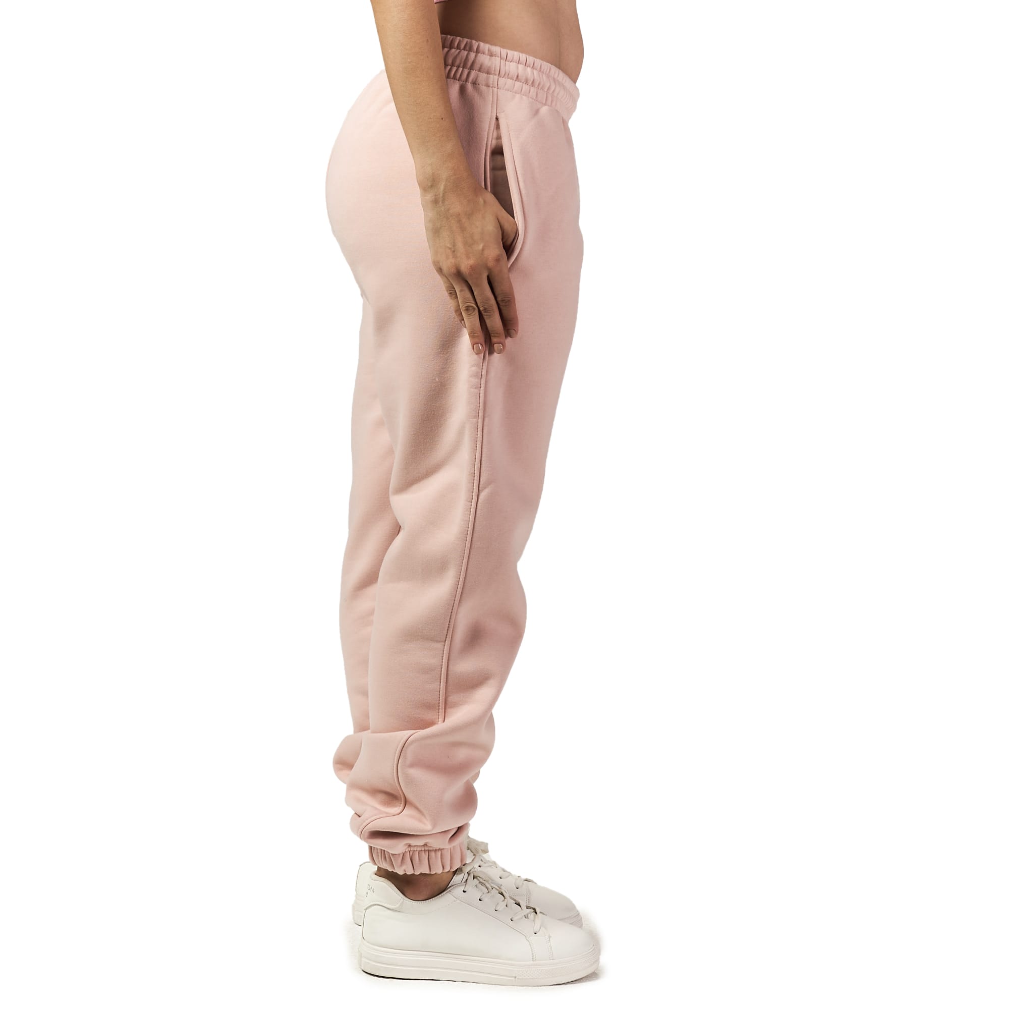 Women Pink Heavy Melton Sweatpant