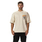 Light Beige Smile Oversized Printed T shirt