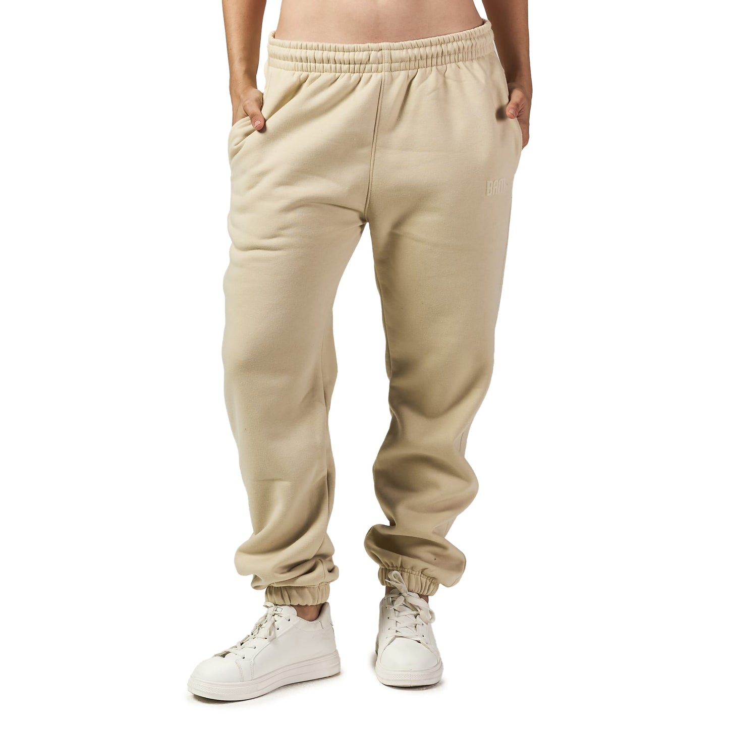 Women Beige Heavy Melton Sweatpant