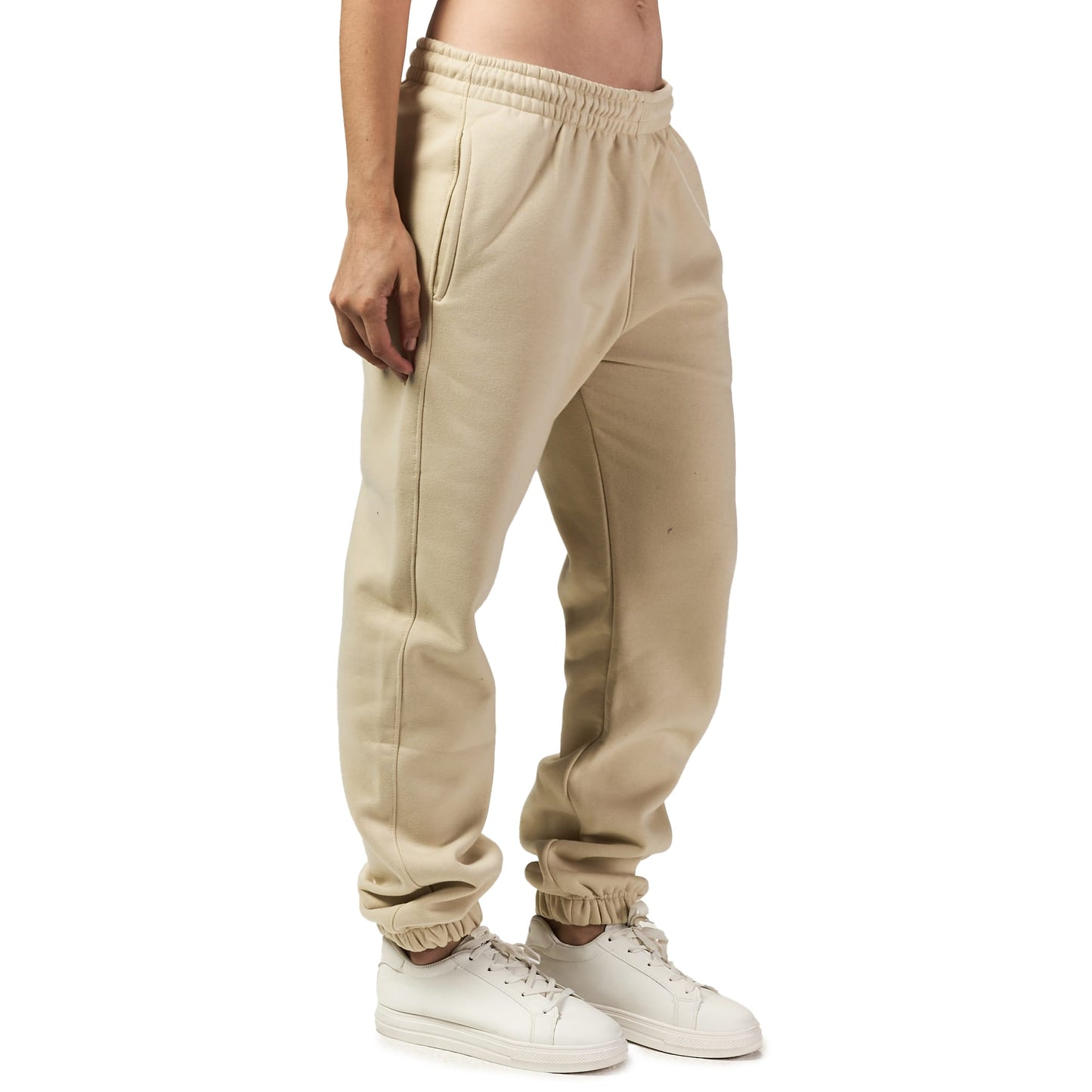 Women Beige Heavy Melton Sweatpant