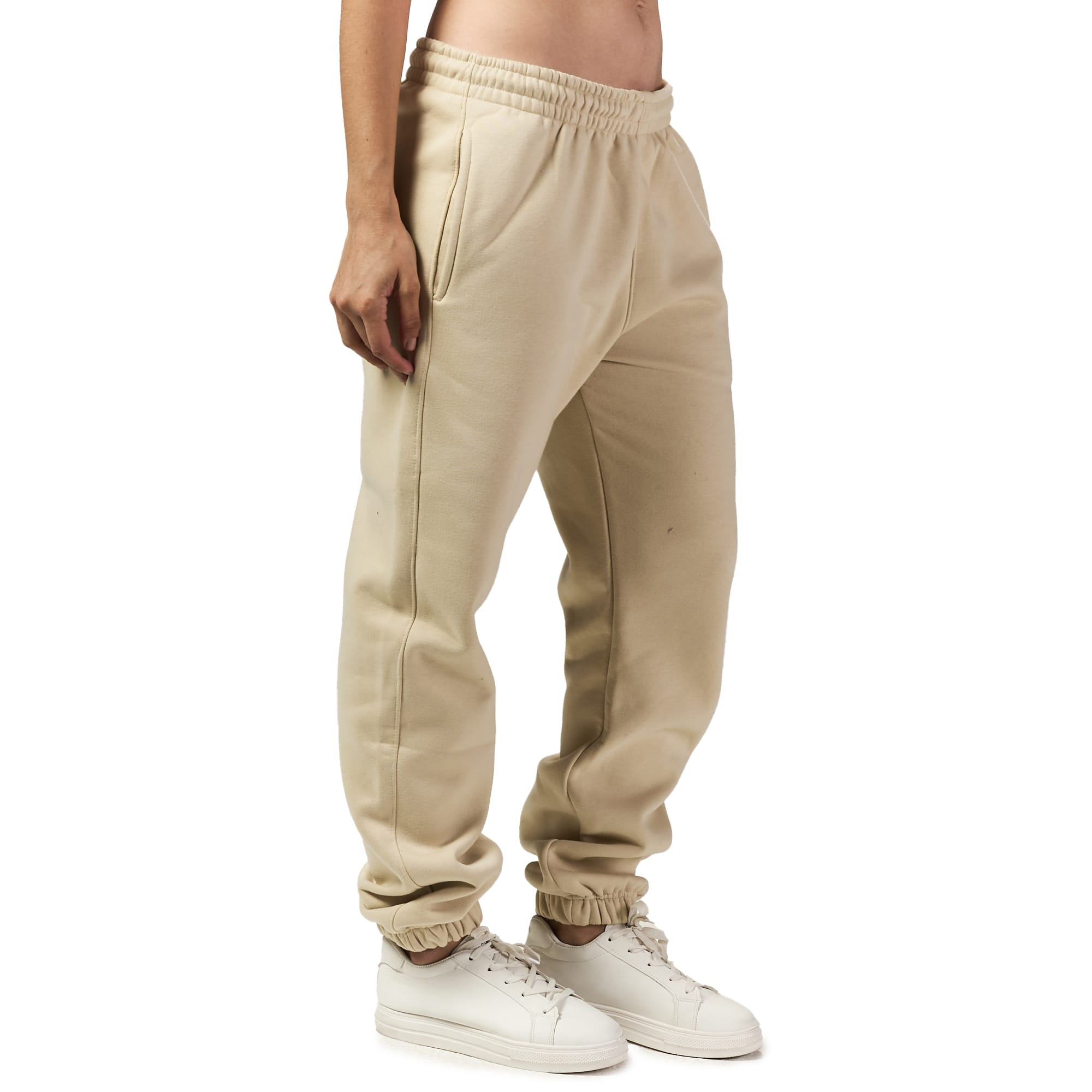 Women Beige Heavy Melton Sweatpant