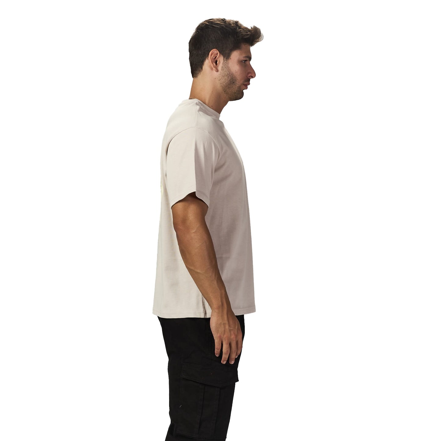 Destiny beige oversized printed t shirt