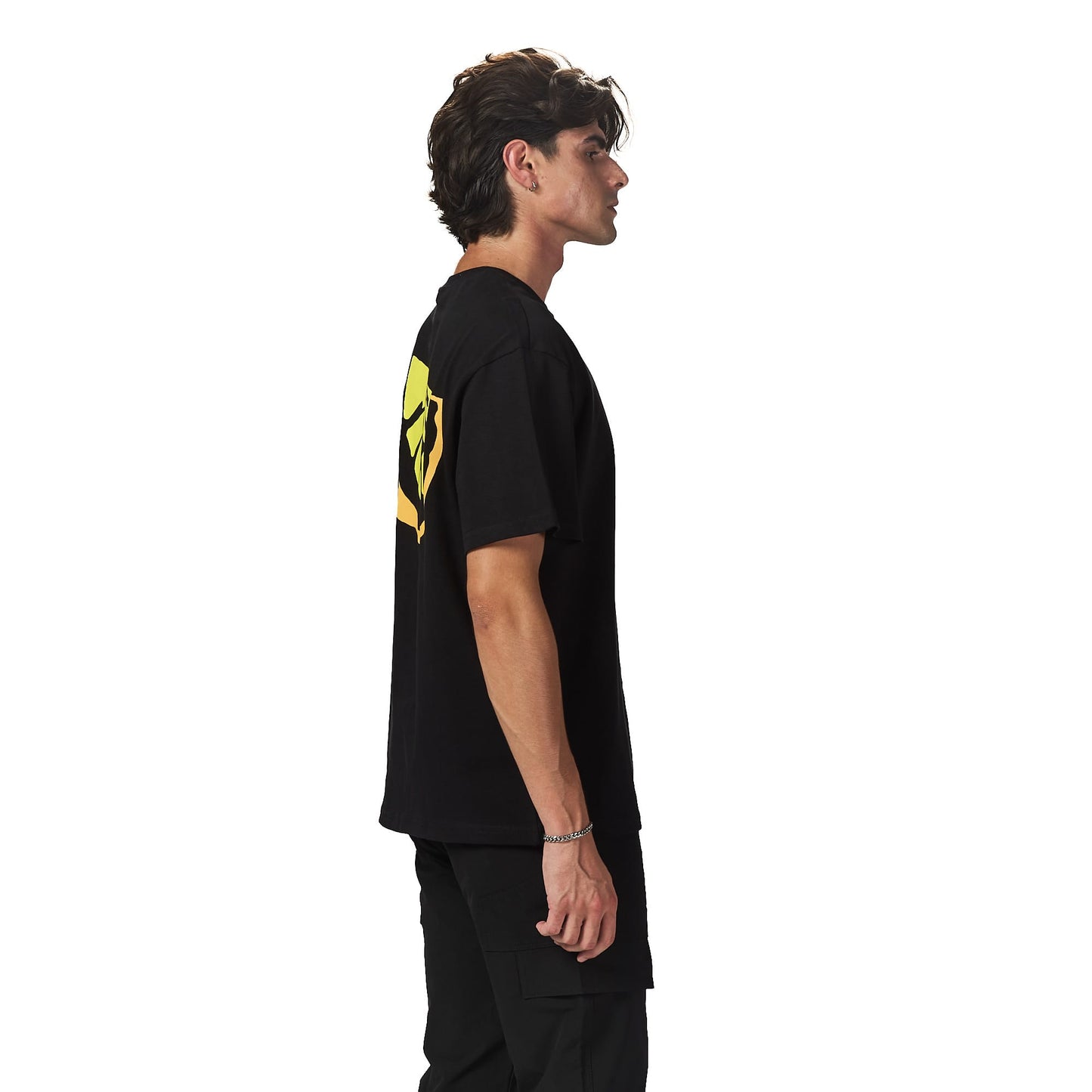 Fresh black oversized printed t shirt