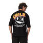 Smile Black Oversized Printed T-shirt