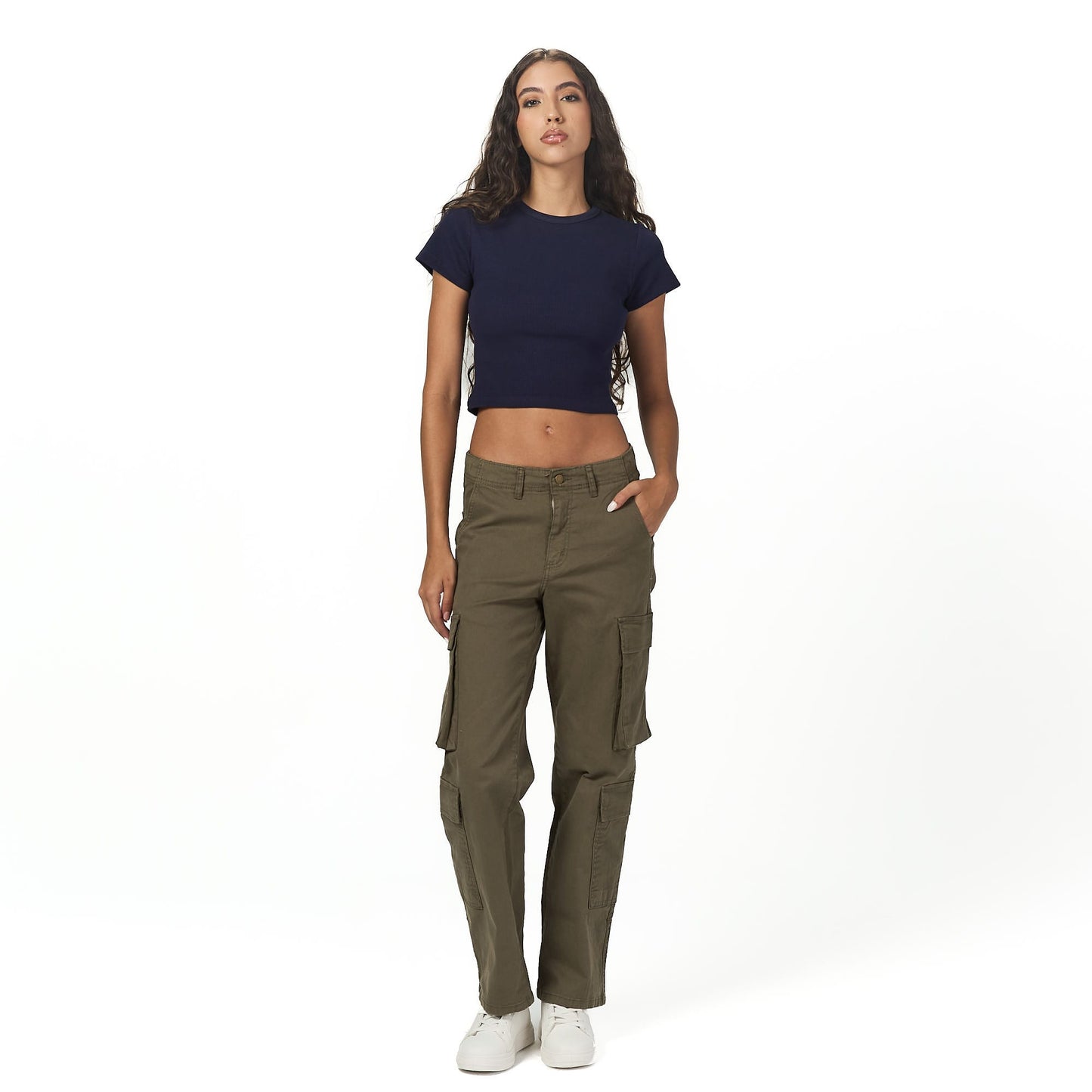 Dark blue ribbed short Sleeveless basic body
