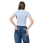 Sky blue ribbed short Sleeveless basic body