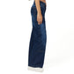 Dark blue front cut jean