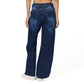 Dark blue front cut jean