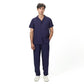 Dark blue summer linen set