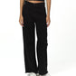 Black wide leg cargo pant