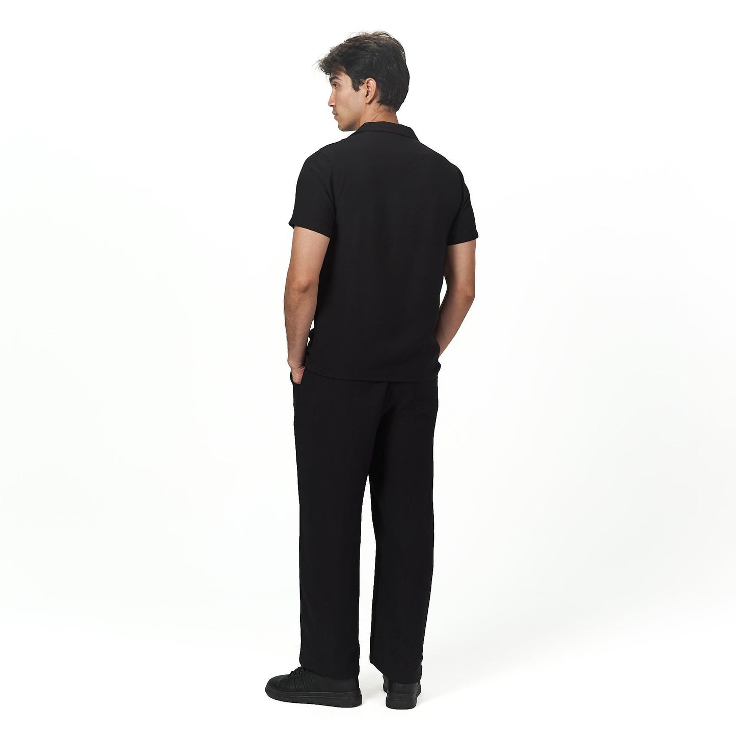 Black summer linen set