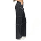 Dark grey scratched wide leg jeans