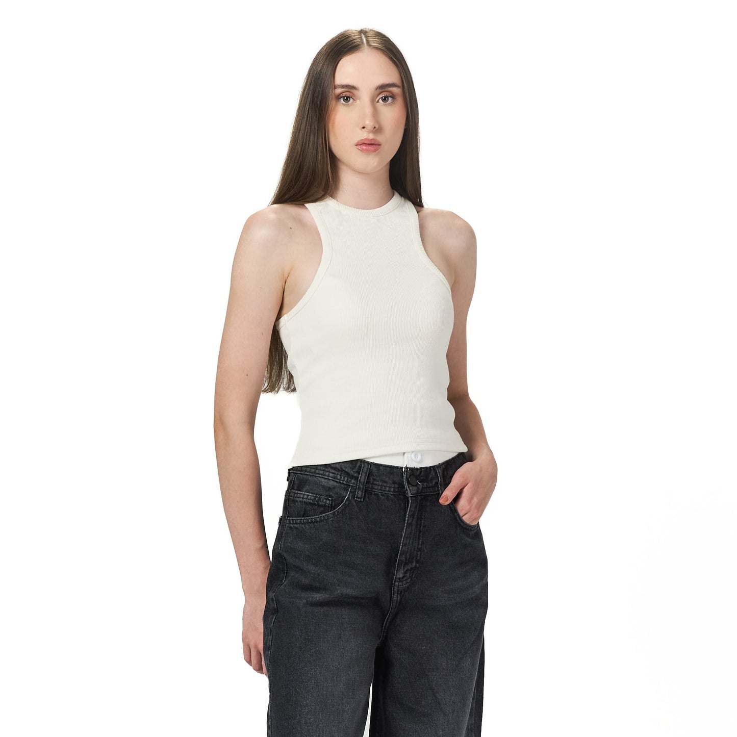 White sleeveless X body