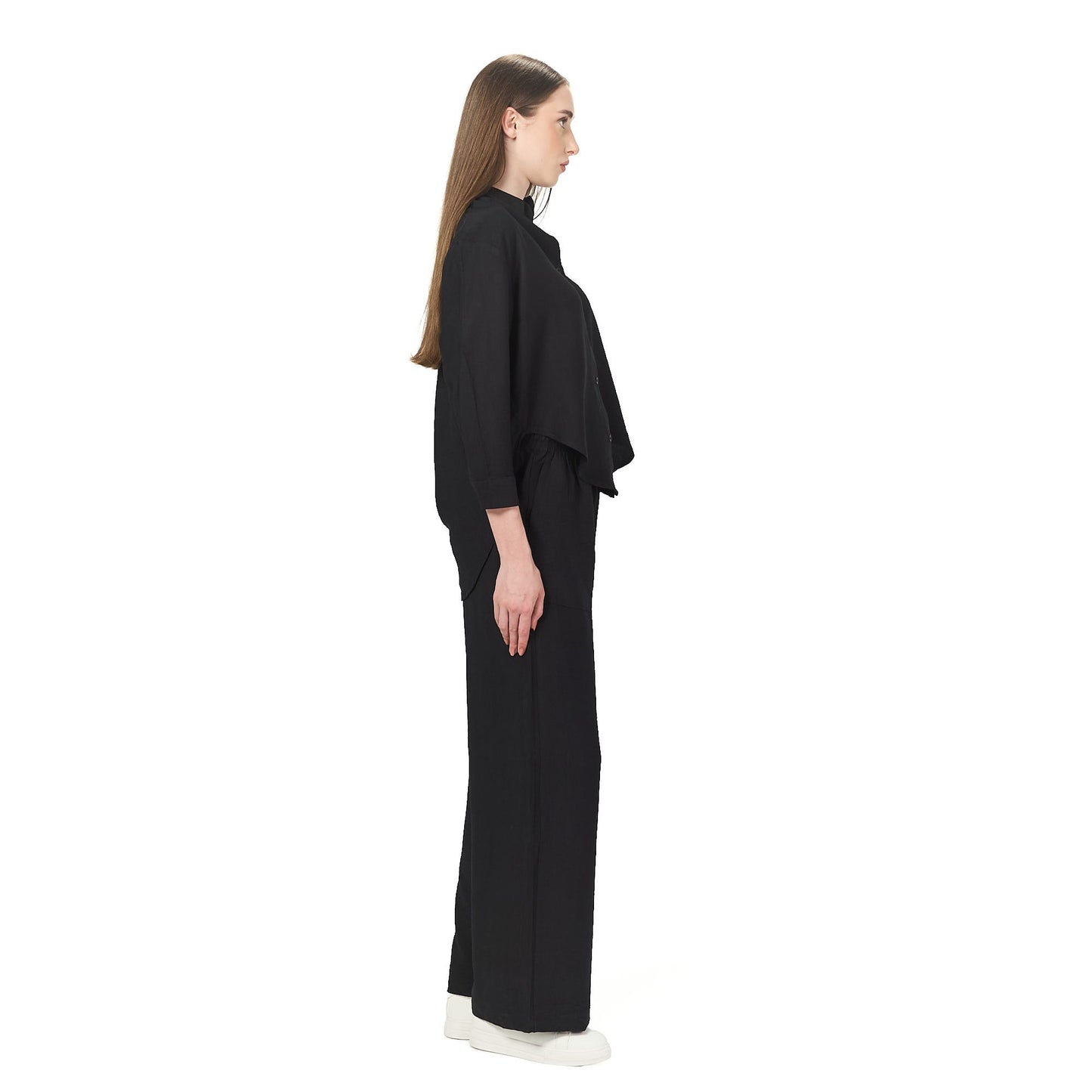Black summer linen outfit